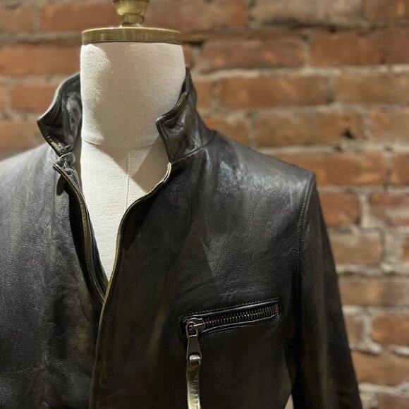 Empresa Distressed Moto Leather Jacket - Picture 8 of 14